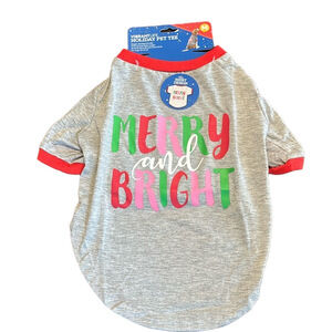 Vibrant Life Holiday Pet Tee "Merry and Bright" NWT
